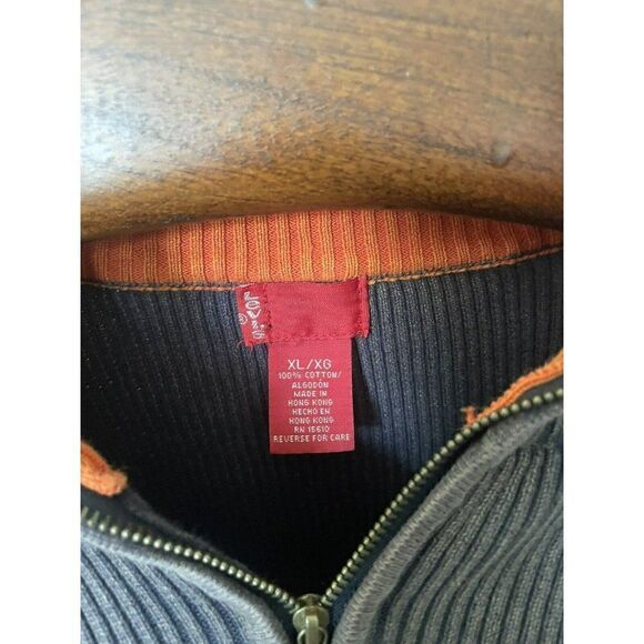 LEVI'S STRAUSS Vintage 1/4 Zip Pullover Sweater Mens XL Ribbed Sweatshirt - Picture 2 of 7